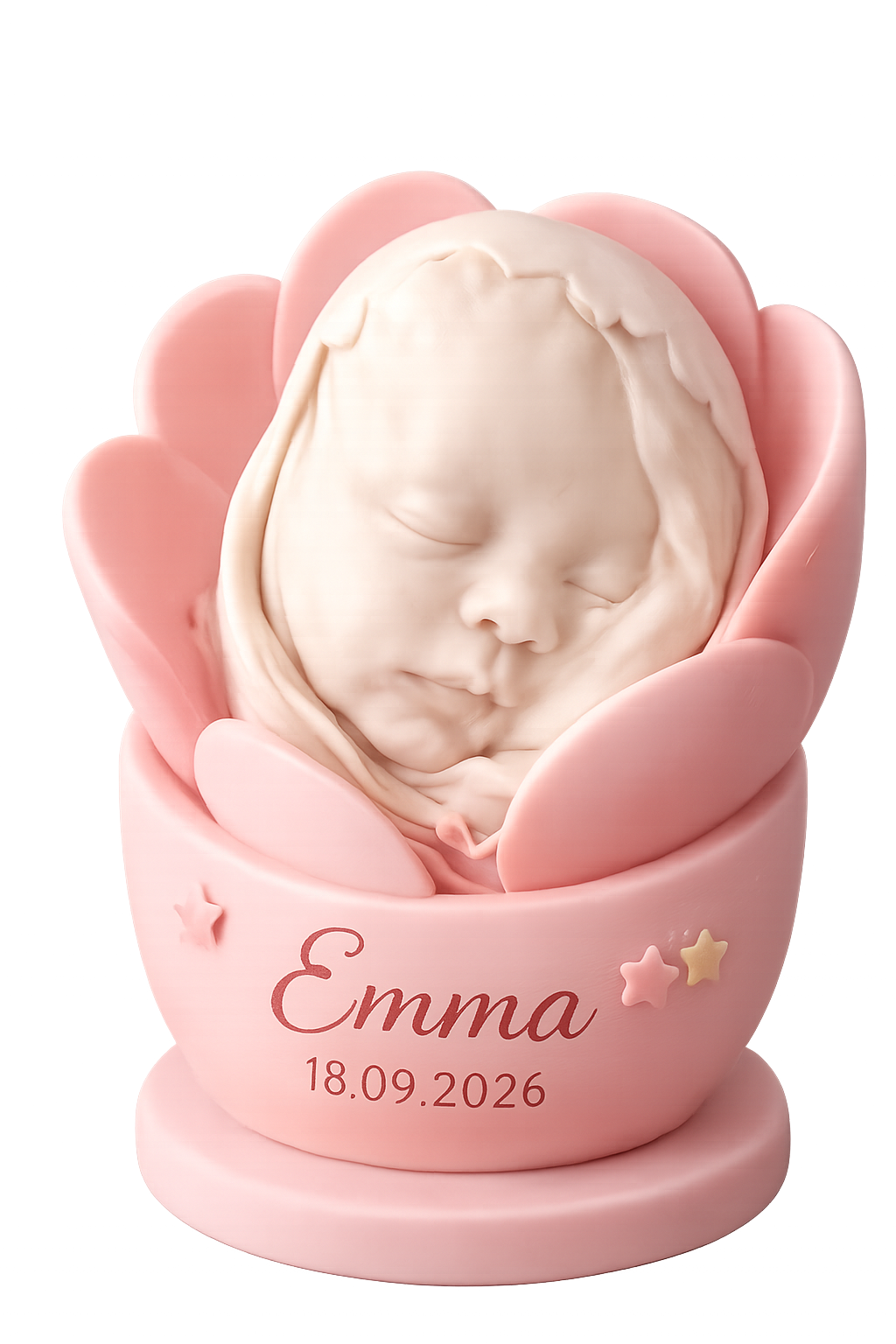 3D vytlačená tvárička bábätka — Emma